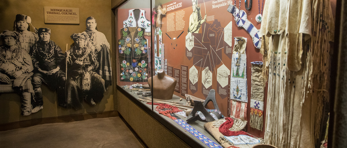 A Native American exhibit at the Natural History Museum on the campus of the University of Iowa.